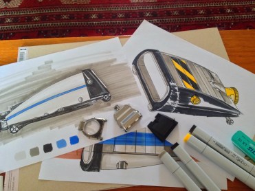 Early sketches of James Thompson's soon to be Performance Art piece with MB&F